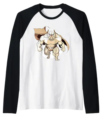 Zdjęcie produktu dla Superbohater-buldog, czerwony płaszcz, superbohaterski pies, model Raglan