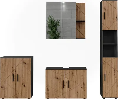 Obrázek produktu pro Koupelnový nábytek Vicco Irma Antracit/Artisan 4 díly, Model 56345