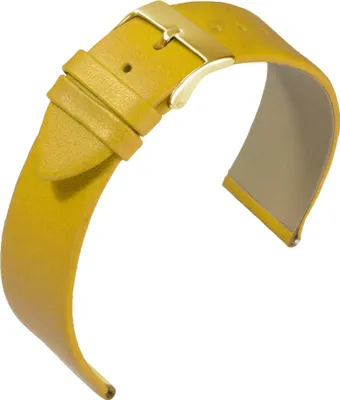 Produktbild von EULIT Uhrenarmband | Nappaleder gelb ohne Naht | Dornschließe, Stegbreite:16mm, Schließe:Gelbgolden