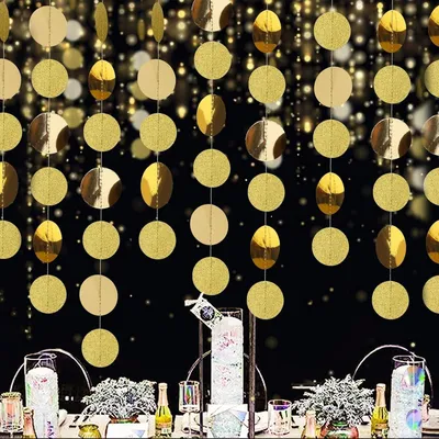 Produktbild von Girlande 20m 5 Stück Papier Rund Gold Deko
