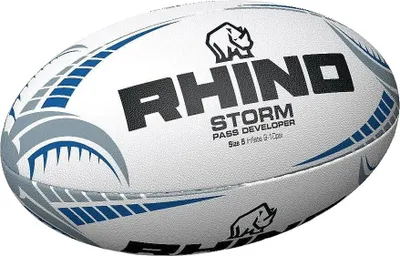 Produktbild von Rhino - "Storm Pass Developer" Rugby-Ball RD3118 (5) (Weiß/Blau/Schwarz)