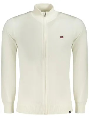 Produktbild von Eleganter Herren-Cardigan Weiß - Premium Norwegen Strickjacke mit Zipper