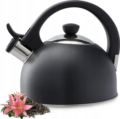 Produktbild von KADAX Wasserkessel "Vasto", Kessel aus Edelstahl für alle Herdarten, Schwarz, 1,7 L