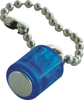 Produktbild von Magnet Zylinder mit Kette 14x9mm bis 1900g VE=3 Stück kristallblau
