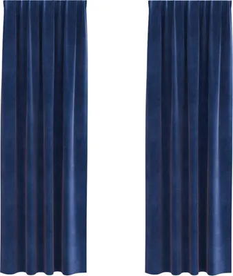 Produktbild von vidaXL Verdunkelungsvorhänge 2 pcs Dunkelblau 140 x 225 cm Samt
