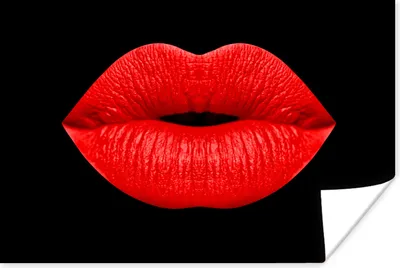 Produktbild von MuchoWow® Poster Lippen - Rot - Schwarz 180x120 cm - Fotoplakat