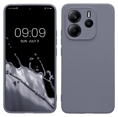 Produktbild von kwmobile Handyhülle für Xiaomi Redmi Note 14 4G (Nicht für 5G) Hülle - weiches Handy Silikon Case - Schutzhülle Cover - Blaugrau