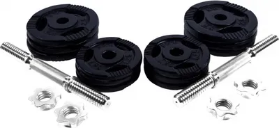 Produktbild von GORILLA SPORTS® Kurzhantelset - 27,5 kg, 6x1,25 kg, 6x2,5 kg, Ø 30mm, 2 Kurzhantelstangen, mit 4 Sternverschlüssen, Griff gerändelt, aus Gusseisen - Hantelset, Gewichte, Kurzhanteln, Hanteln