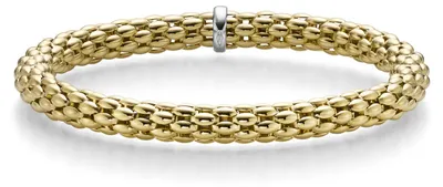 Produktbild von Lotus-Armband Armreif Armschmuck elastisch 6mm 585 Gold Gelbgold für Damen