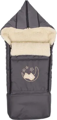 Produktbild von Winter Fußsack für Kinderwagen Babyschale Schlittensack Wollesack Baby Fußsack Kuschelsack Winterfußsack 40 x 90/110 cm (Anthrazit)