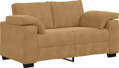 Zdjęcie produktu dla Sofa dwuosobowa brązowa 160x77x82 cm aksamitna