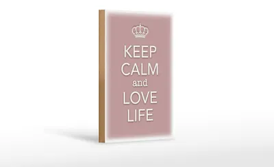 Produktbild von Holzschild Spruch 12x18cm Keep Calm and love life