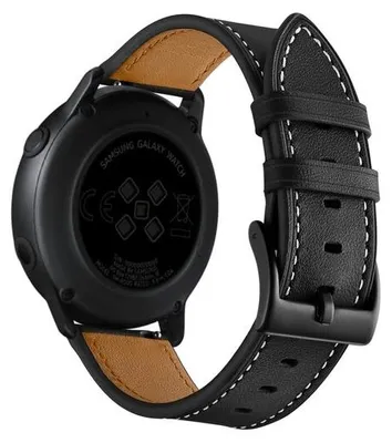 Produktbild von By Qubix Lederarmband - Schwarz - passend für Samsung Galaxy Watch 3 - 41 mm