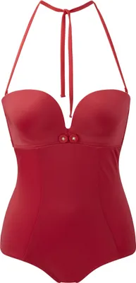 Produktbild von Gossard Swimwear Retro Button Plunge Push-Up BH Badeanzug Red 70 C