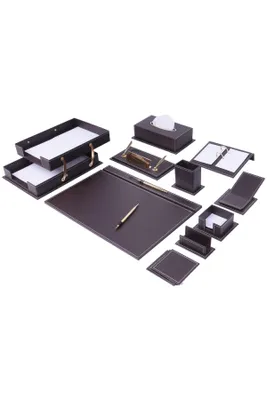 Image de Set de bureau de luxe - 14 accessoires - BRUİN - Set de 14 pièces