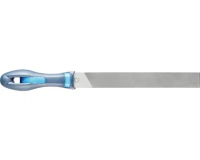 Produktbild von PFERD Universal-Schärffeile mit Heft Flachstumpf 200mm Kreuzhieb 1/Einhieb 2, Querschnitt/Einzelschnitt, Cast steel, Stahl, Blau, 25 mm, 4,5 mm, 200 mm