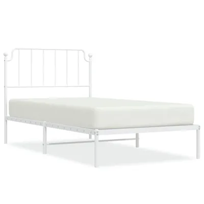 Obrázek produktu pro Kovový rám postele s čelem bílý 100 x 200 cm