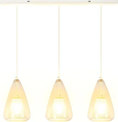 Produktbild von LED Pendelleuchte, Glas klar, Metall weiß, dimmbar H 150 cm