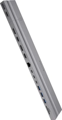 Produktbild von HyperDrive - Dockingstation - USB-C x 2 - 3 x HDMI, 3 x DP - 1GbE