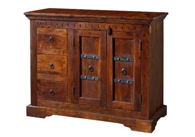 Image de MASSIVMOEBEL24 | Buffet 106x50 Acacia laqué Nougat OXFORD #408
