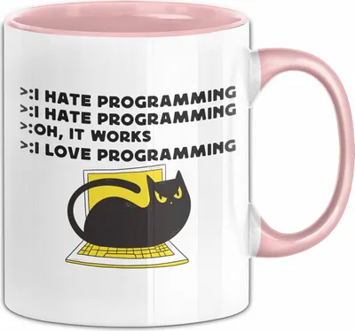 Produktbild von Programmierer Tasse Geschenk Für Informatiker Nerds Kaffee-Becher Für Geeks Kaffee-Becher (Rosa)