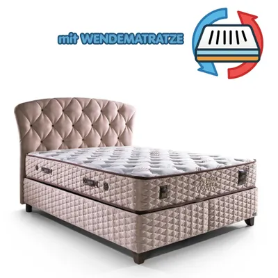Produktbild von Bambi Boxspringbett 140x200 mit Bettkasten mit Wendematratzen Freshcell Prime Set Stauraum 7-Komfortzonen H3