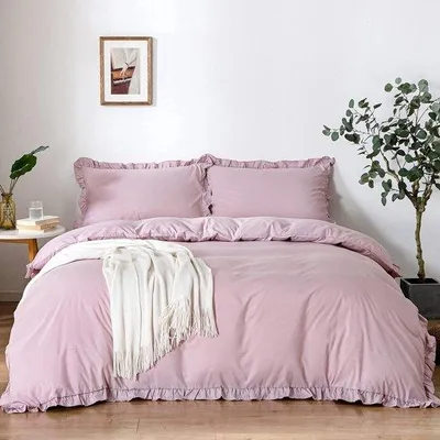 Obrázok produktu pre Ružová posteľná bielizeň z mikrovlákna 220 x 200 cm, 3-dielna, kvetinový vzor, zips
