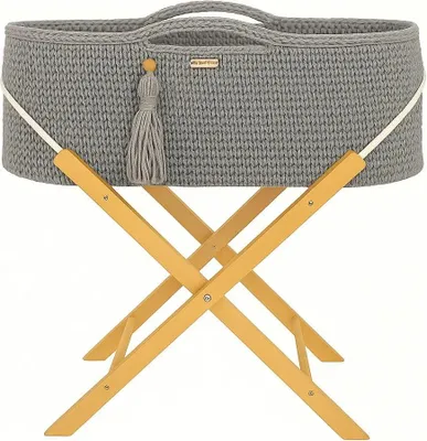 Image de Lit pour bébé Boho fait main avec matelas Silver gris foncé
