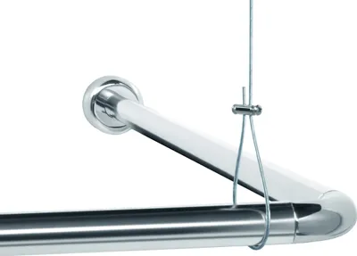 Produktbild von Libaro Duschvorhangstangen Universal Set für Badewannen Eck-Duschen L Form