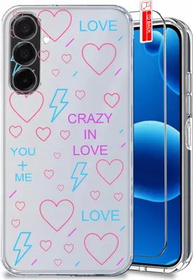 Immagine prodotto di Custodia per Samsung A26 5G, design vari | Custodia trasparente rinforzata + vetro temperato 9H