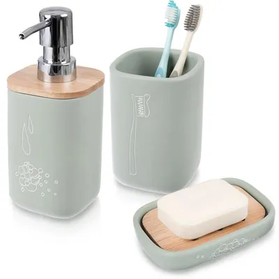 Immagine prodotto di Set da bagno verde GREENISH, 3 pezzi.