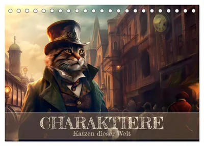 Produktbild von Charaktiere Katzen dieser Welt (Tischkalender 2027 DIN A5 quer), CALVENDO Monatskalender