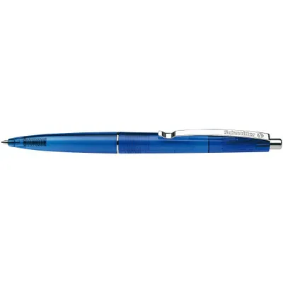 A blue pen is shown horizontally against a white background.