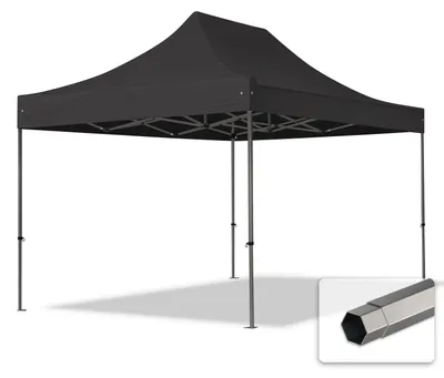 Produktbild von TOOLPORT 3x4,5m Stahl Faltpavillon, ohne Seitenteile, dunkelgrau