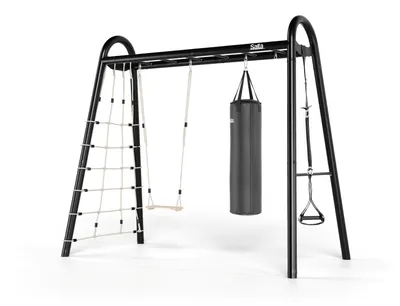 Produktbild von Salta - Playfit Klettergerüst - L - Set 2 - Kletternetz, Schaukel, Trainingsbänder, Boxsack