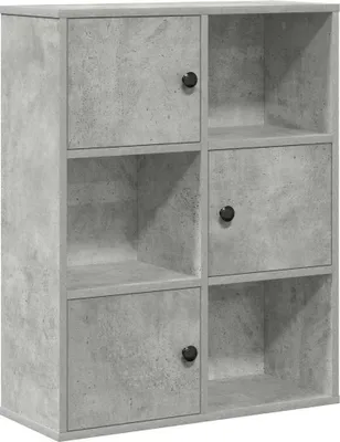 Immagine prodotto di Libreria in cemento grigio 60x24x76,5 cm Materiale a base di legno