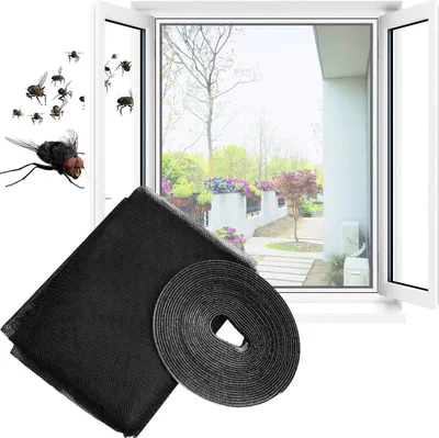 Produktbild von Moskitiera Siatka Na Okno Owady 150X130 + Rzep Czarny