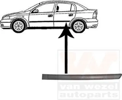 Produktbild von VAN WEZEL Zierleiste für die Tür Hinten Links Leiste für OPEL Astra G CC (T98) 3742425
