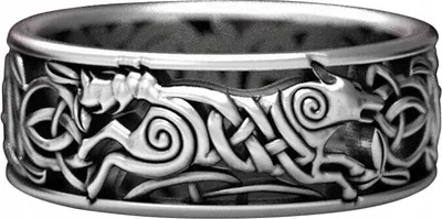 Produktbild von Wikinger Siegelring Nordischer Wolf Rune 148