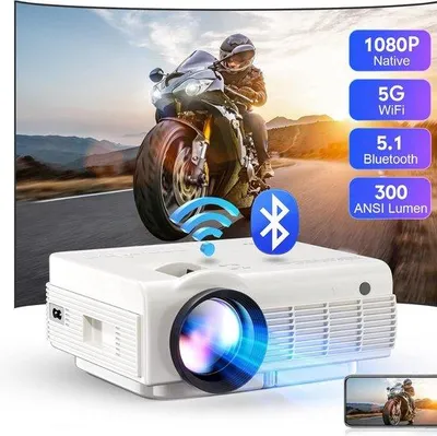 Zdjęcie produktu dla Mini projektor LED 1080p z Bluetooth i rozdzielczością 4K