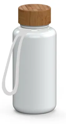 Obrázek produktu pro Bojová láhev "Natural" o objemu 700 ml včetně popruhu - bez BPA a s těsněním, zabraňujícím úniku, vhodná pro sport, práci a školu - bílá/průhledná