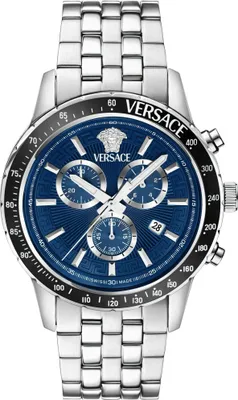 Produktbild von Versace VEZCA0324 Sport Chrono schwarz blau silber Edelstahl Herren Uhr NEU