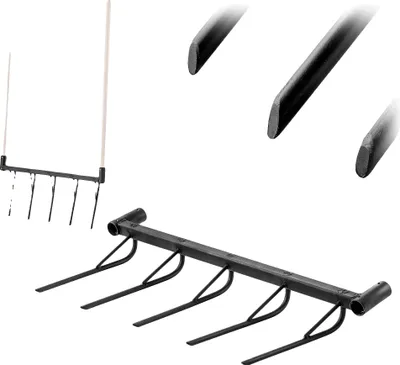 Zdjęcie produktu dla Ręczny aerator do trawników, głowica ze stali S355, długość całkowita 145 cm, szerokość głowicy 63 cm, średnica uchwytu 3,1 cm, wymiary profilu 30x30x3 mm
