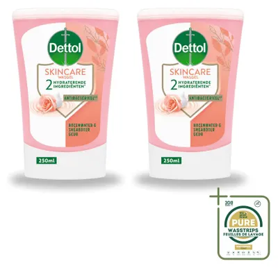 Produktbild von 2 x Dettol No-Touch Wasgel Nachfüller - Rosenwasser & Sheabutter - 250 ml - Vorratspackung - 2 Stücke