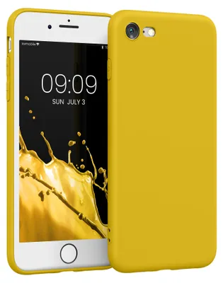 Produktbild von kwmobile Handyhülle für Apple iPhone SE (2022) / SE (2020) / 8 / 7 Hülle - weiches Handy Silikon Case - Schutzhülle Cover - Strahlend Gelb