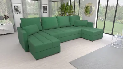 Produktbild von Couchgarnitur Ecksofa Sofa Bella U – Wohnlandschaft mit Schlaffunktion & Bettkasten