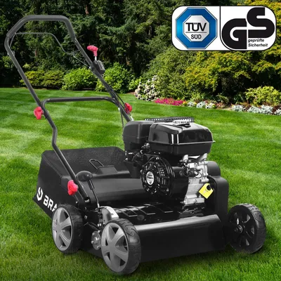 Produktbild von BRAST Vertikutierer Benzin 4,5kW (6,12PS)   4-Takt Motor 212ccm   40 Arbeitsbreite      50L Fangkorb
