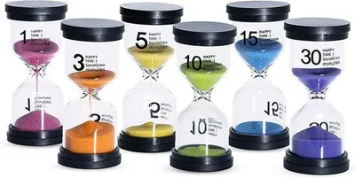 Produktbild von 6er-Sandspielset - 1-30 Minuten - Mit Schutzhülle - Für Klassenzimmer, zu Hause und Kochen - Mehrfarbig