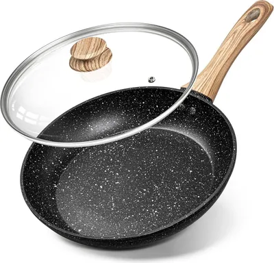 Immagine prodotto di Padella antiaderente da 26 cm con coperchio e manico in legno