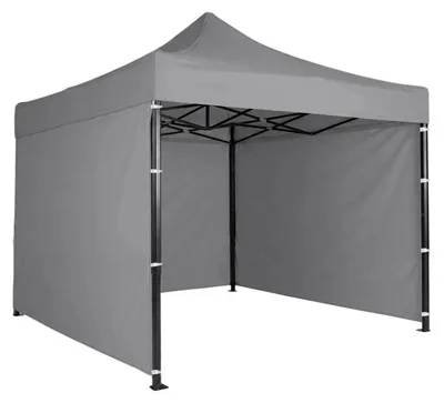 Image de Plonos PL-300, tente pliante pour jardin, dimensions 3 x 3 mètres, 3 parois, couleur grise